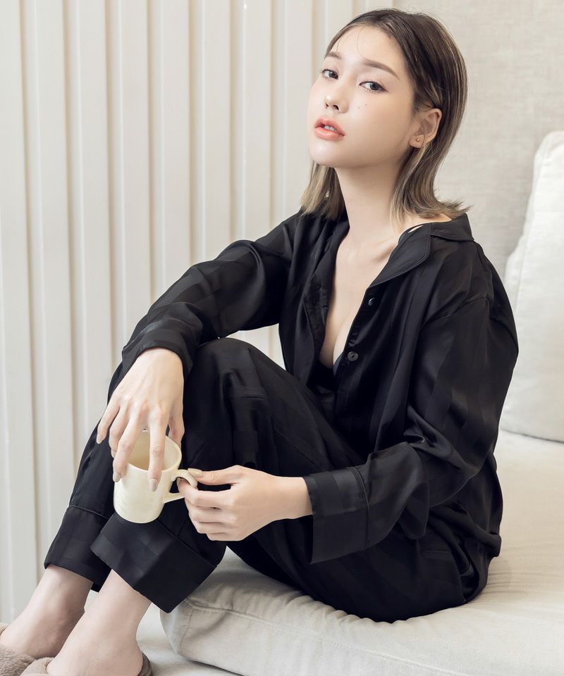 ルームウェア・パジャマ Sanchan.17 楽天市場】パジャマ レディース かわいい 長袖 前開き パウダー