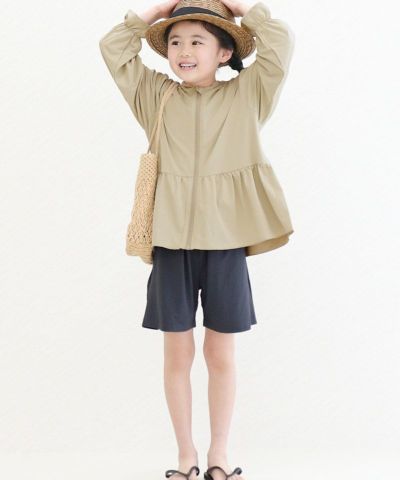 キッズ水陸両用ラッシュガードジップパーカー＆ショートパンツ