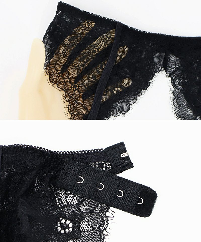 adu》シャルムオープンブラ＆オープンクロッチショーツ＆ガーター